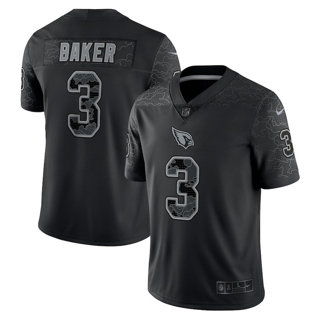 mens nike budda baker black arizona cardinals reflective limited jersey